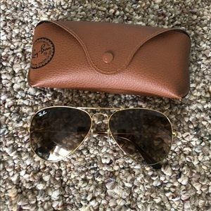 Ray ban gold aviator sunglasses